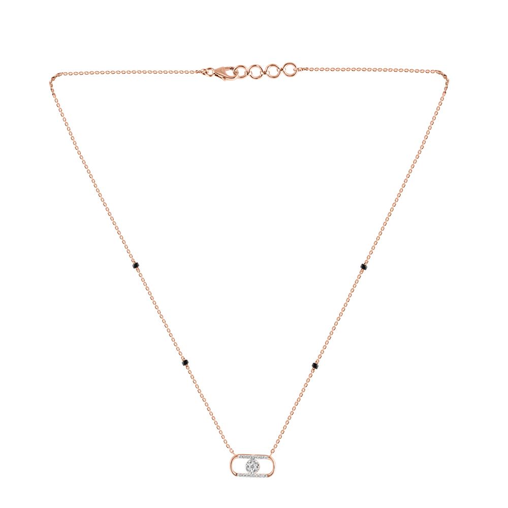 Delicate Diamond and Rose Gold Mangalsutra-All Jewellery-OTN24V61-D400XDB