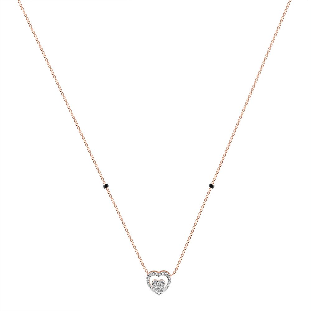 Heart Shaped Diamond Mangalsutra-All Jewellery-OTN24V63-D400XDB