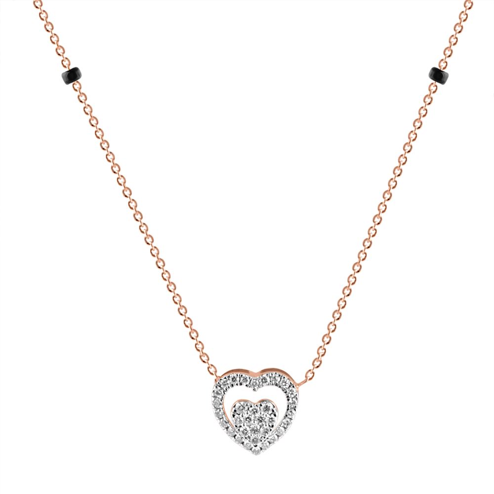 Heart Shaped Diamond Mangalsutra-All Jewellery-OTN24V63-D400XDB