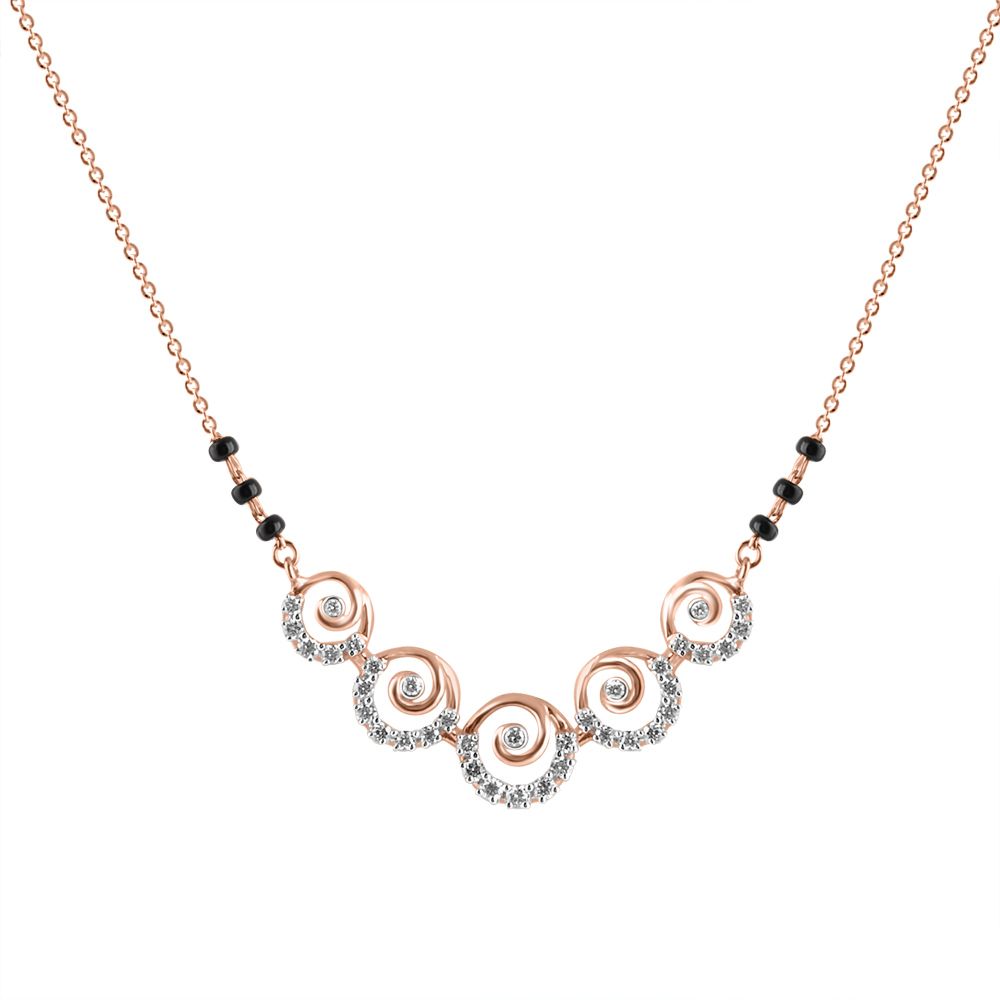 Buy Swirl Design Diamond Mangalsutra OTN24V68-D400XDB Online at