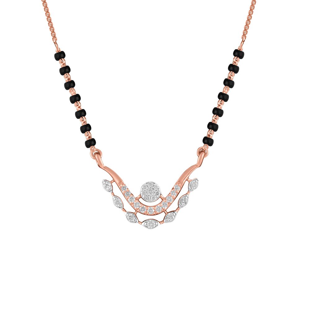 Radiant Rose Gold and Diamond Mangalsutra-All Jewellery-OTN24V70-D400XDB