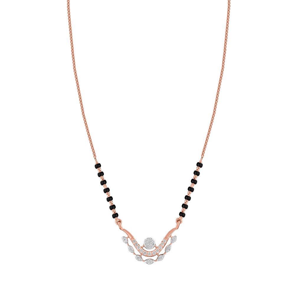 Radiant Rose Gold and Diamond Mangalsutra-All Jewellery-OTN24V70-D400XDB