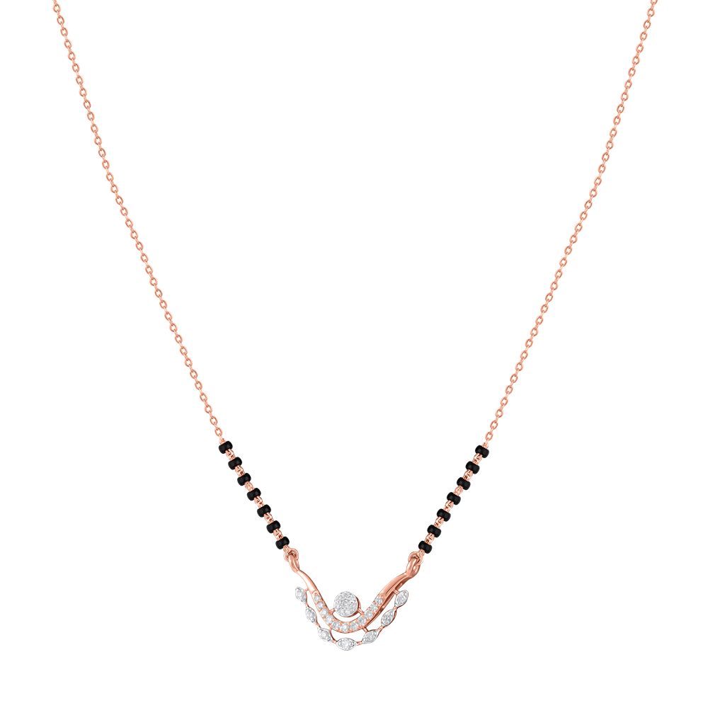 Radiant Rose Gold and Diamond Mangalsutra-All Jewellery-OTN24V70-D400XDB
