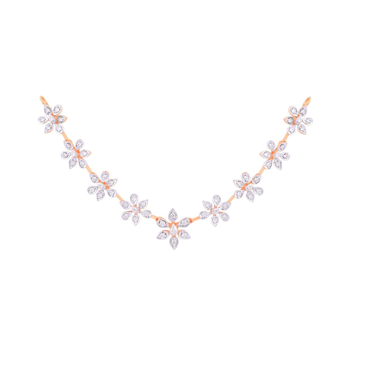 Floral Diamond and Rose Gold Mangalsutra-All Jewellery-OTN24V84-D400XWB
