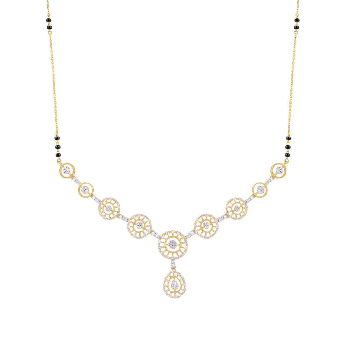 Subtle Diamond and Yellow Gold Mangalsutra-All Jewellery-OTN24V86-D400RWB