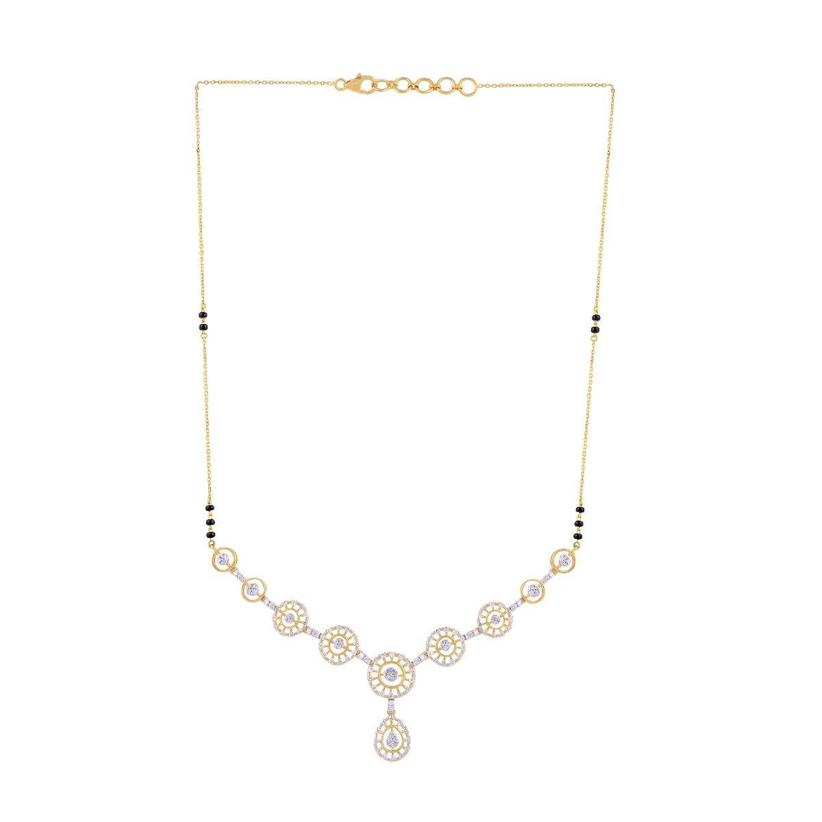 Subtle Diamond and Yellow Gold Mangalsutra-All Jewellery-OTN24V86-D400RWB