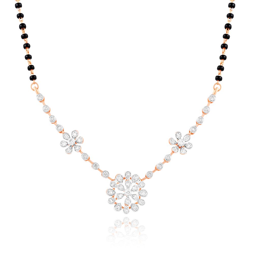 Floral Circle Diamond Mangalsutra-All Jewellery-OTN25V10