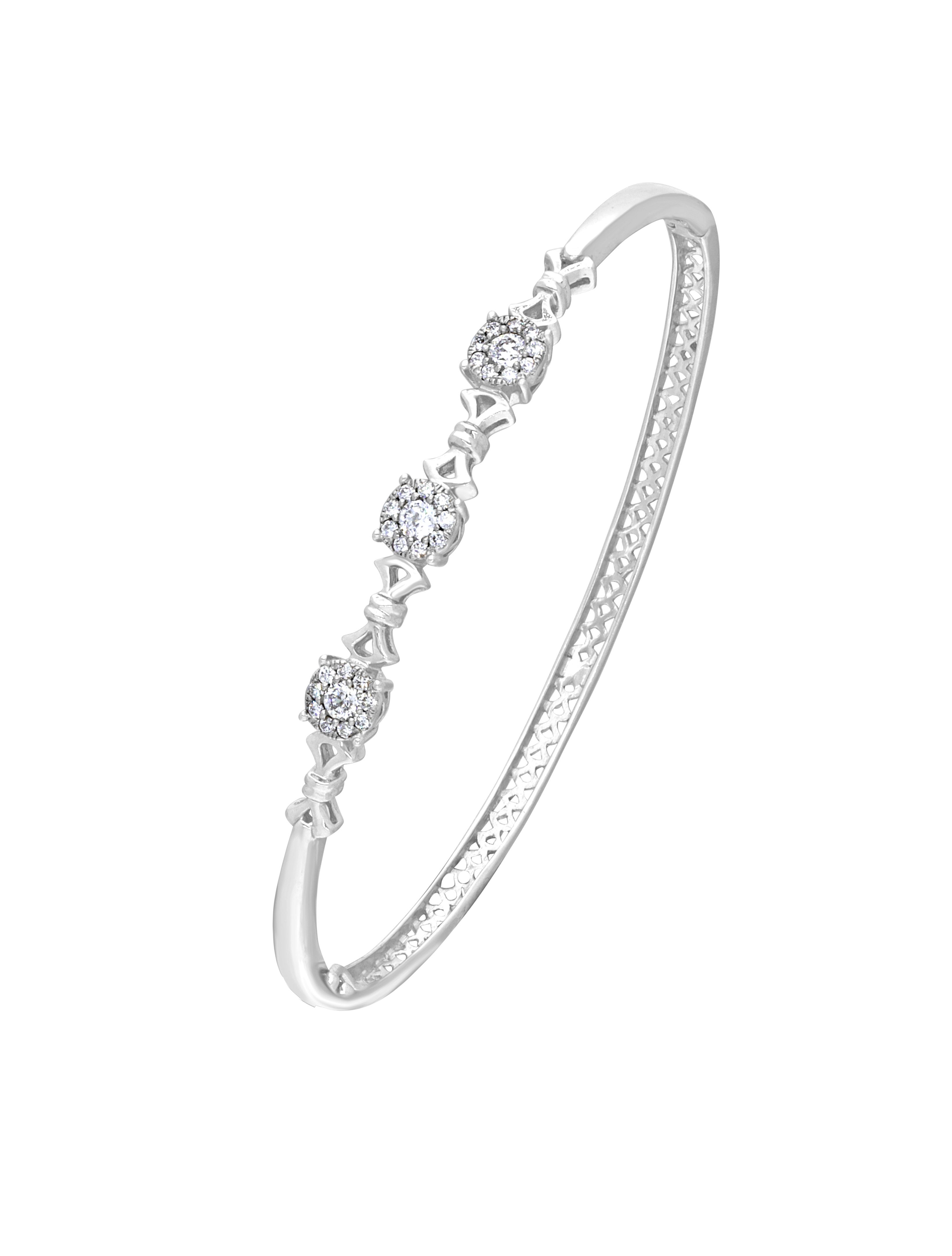 Glossy Diamond and Platinum Crown Star Bracelet-Bracelets-PBF17005-M200PED