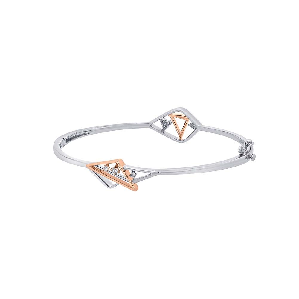 Geometric Dual Tone Platinum Bracelet-Bracelets-PBF23R01