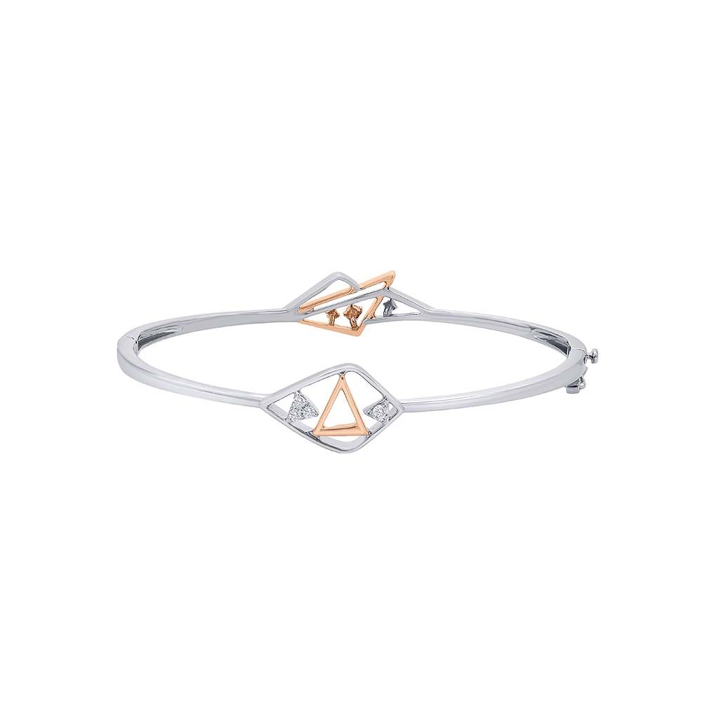 Geometric Dual Tone Platinum Bracelet-Bracelets-PBF23R01