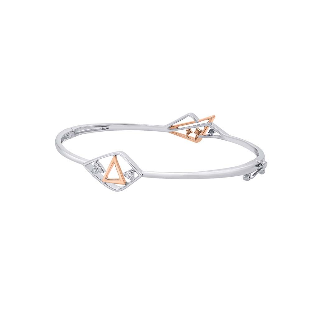 Geometric Dual Tone Platinum Bracelet-Bracelets-PBF23R01