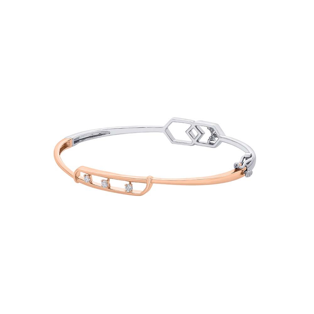 Elegant Geomertic Diamond Platinum Bracelet-Bracelets-PBF23R02