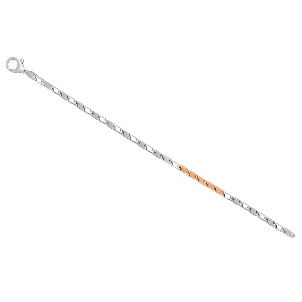 Dual Toned Platinum Mens Bracelet-Shop By Gender-PBR21009-D000OED