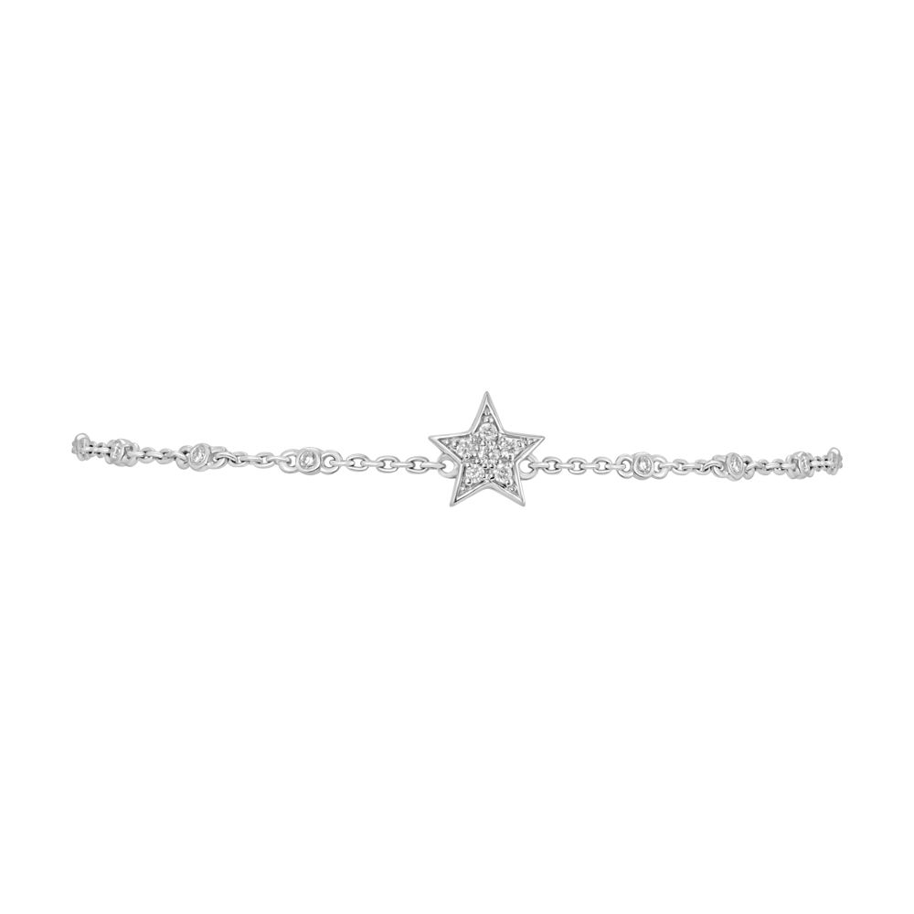 Stylised Platinum and Diamond Bracelet-Shop By Gender-PBR22001-D200OAD