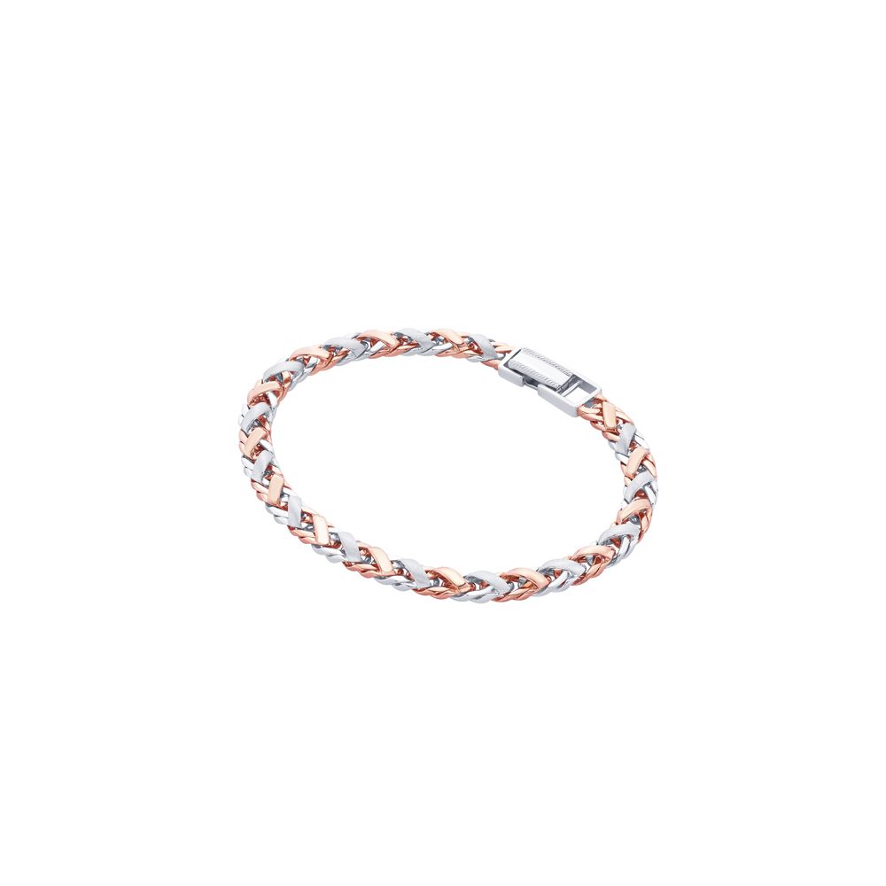 Mens Geometric Platinum Bracelet-Bracelets-PBR22013-D000OED