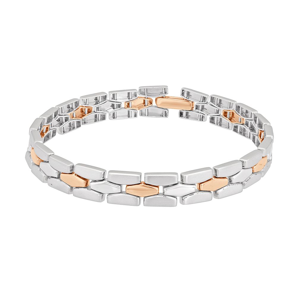 Buy Brick Design Men's Platinum Bracelet PBR23001-D000OED Online