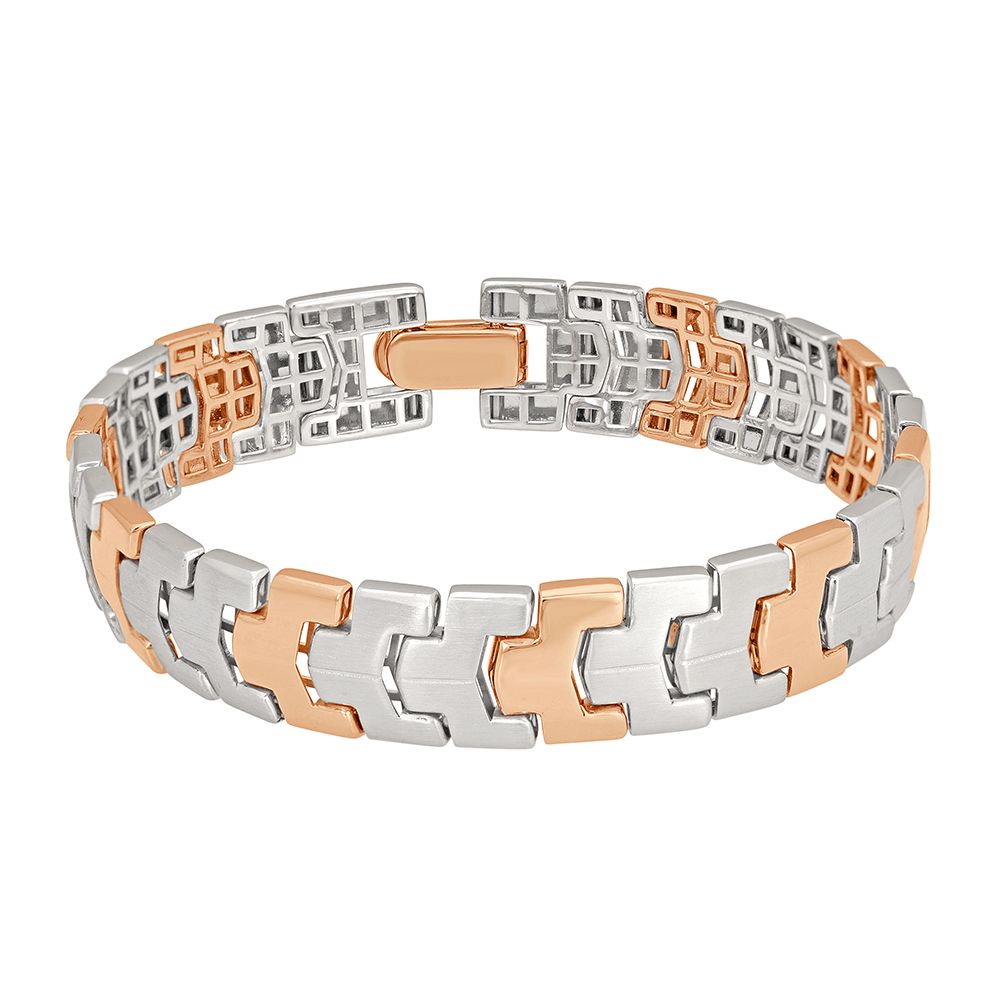 Simple Dual Toned Bracelet for Men-Shop By Gender-PBR23002-D000OED