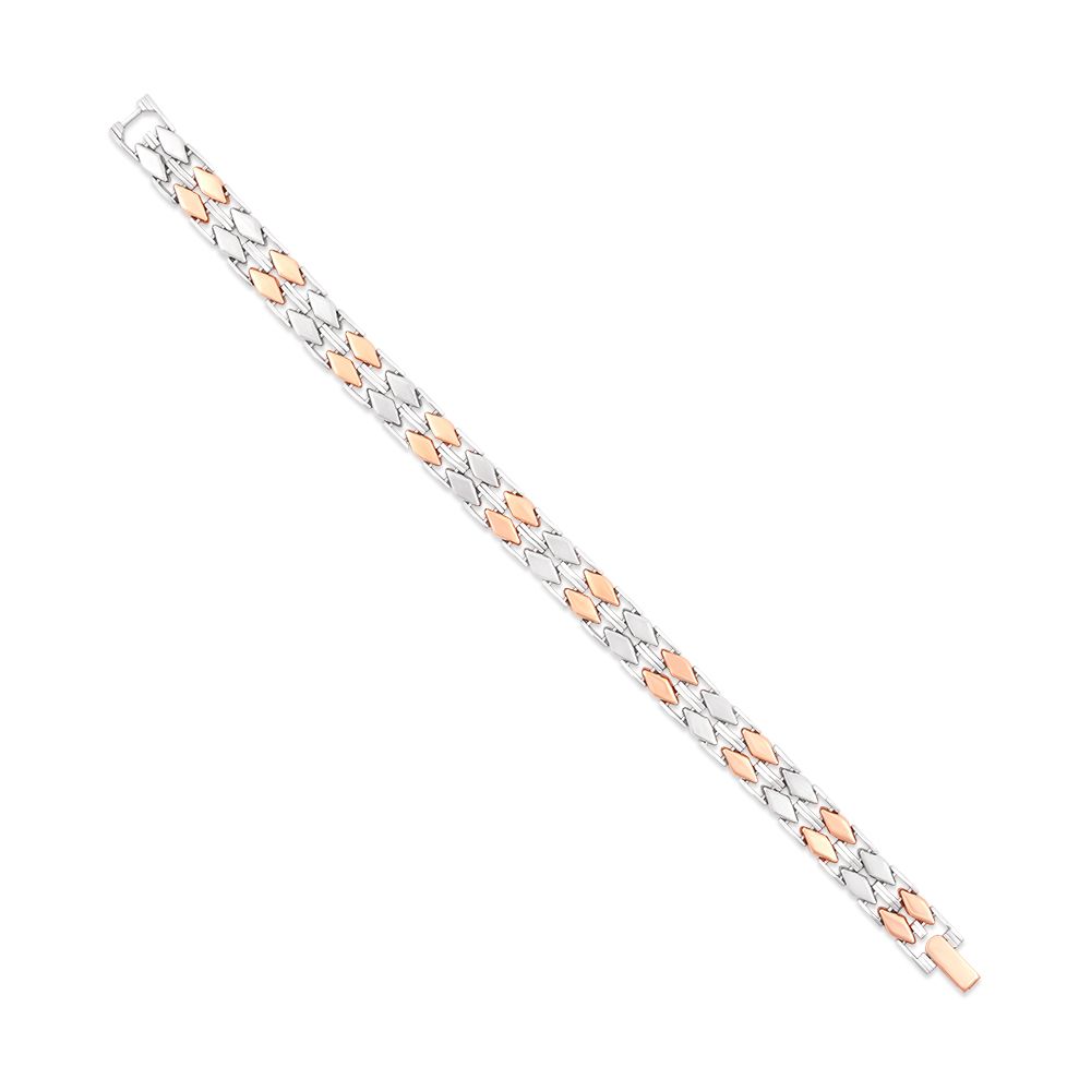Classy Geometric Design Platinum Mens Bracelet-Platinum-PBR23A01