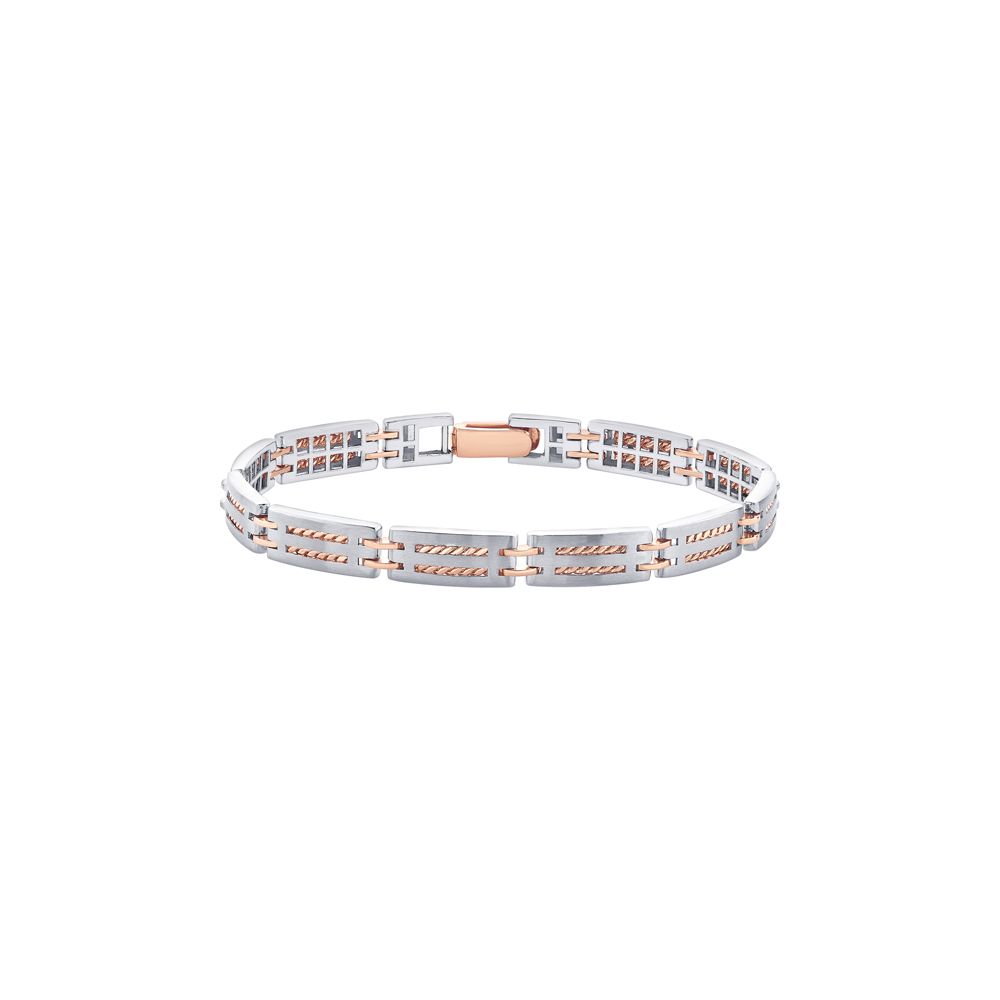 Contemporary Rope Design Platinum Mens Bracelet-Platinum-PBR23A04