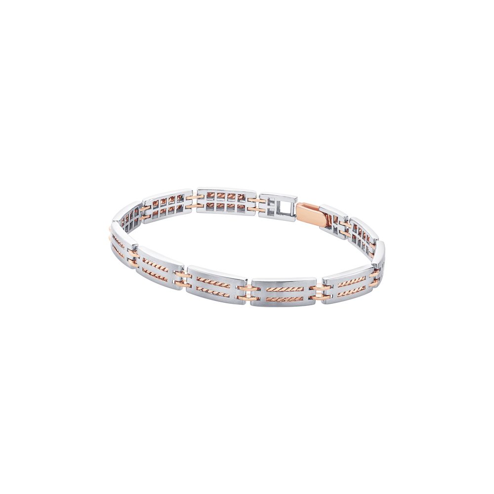 Contemporary Rope Design Platinum Mens Bracelet-Platinum-PBR23A04