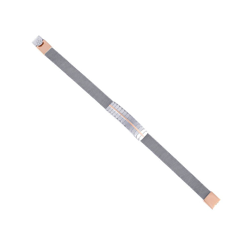 Casual Platinum and Rose Gold Mens Bracelet-Shop By Gender-PBR23A05