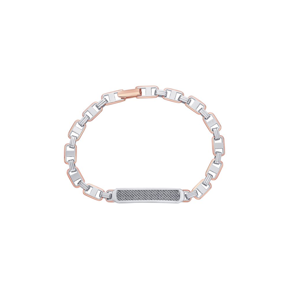 Splendid Platinum and Rose Gold Mens Bracelet-Shop By Gender-PBR23A06