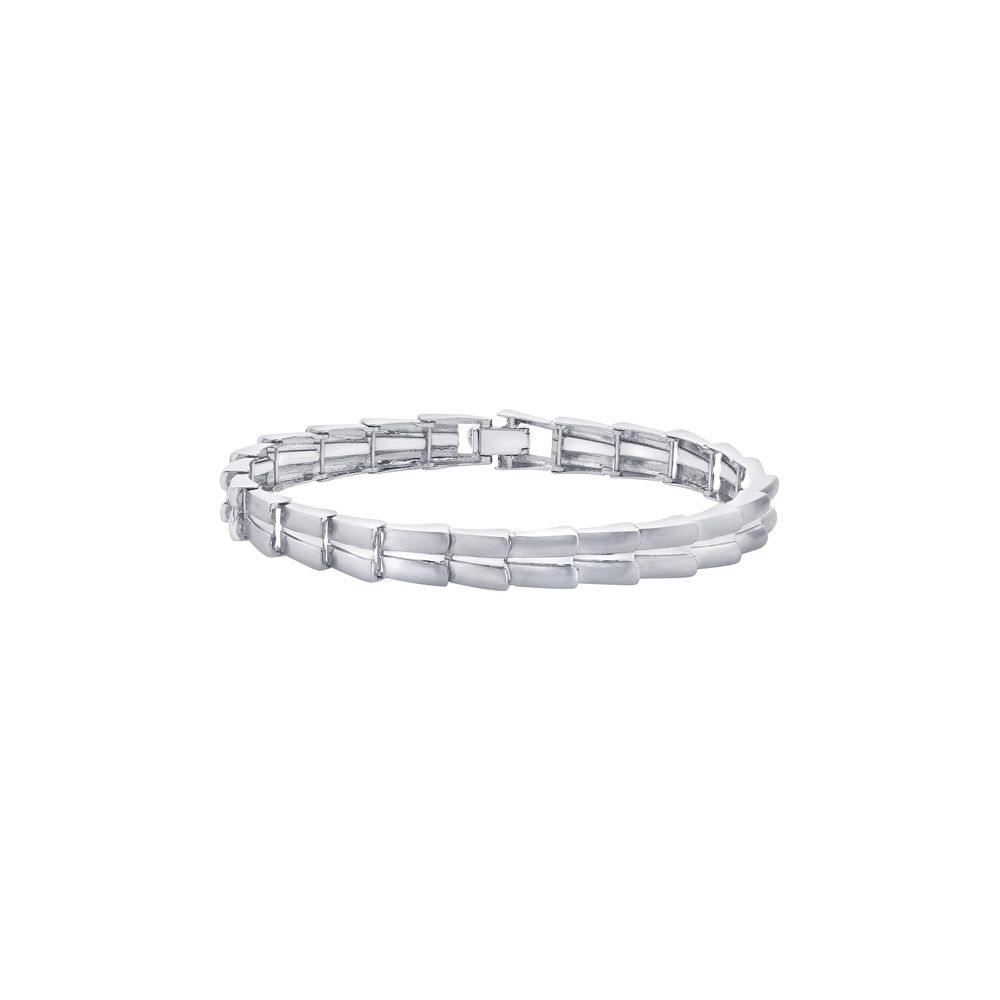 Solid Mens Platinum Bracelet-Platinum-PBR23S01