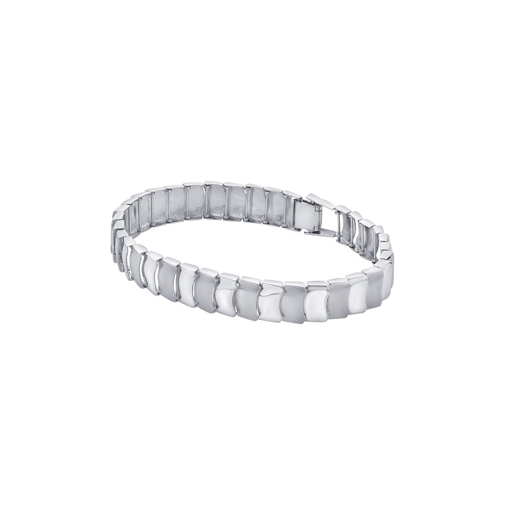 Chunky Mens Platinum Bracelet-Platinum-PBR23S03