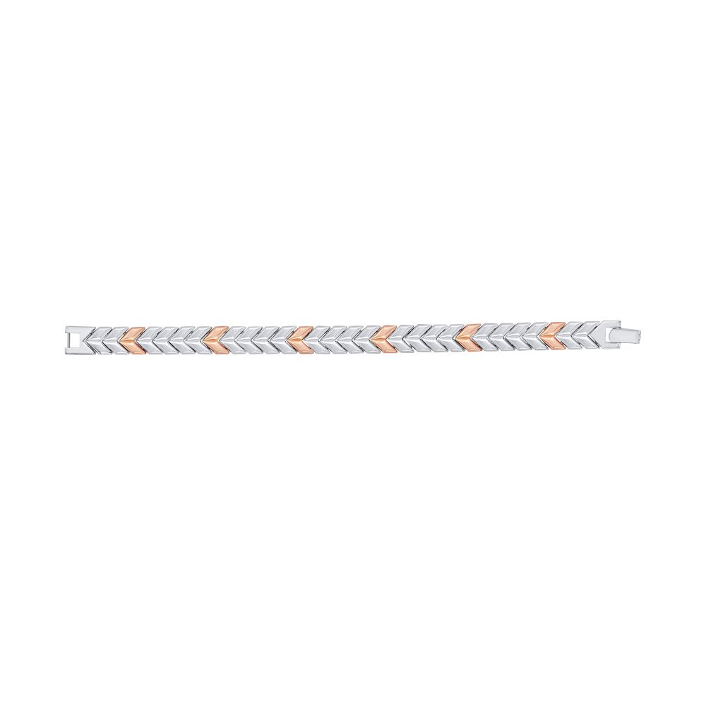 Shining Platinum and Rose Gold Mens Bracelet-Platinum-PBR23S04