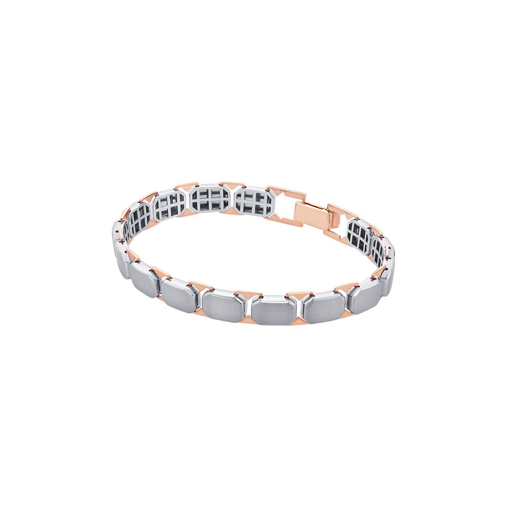 Stylish Dual Metal Mens Platinum Bracelet-Platinum-PBR23S05