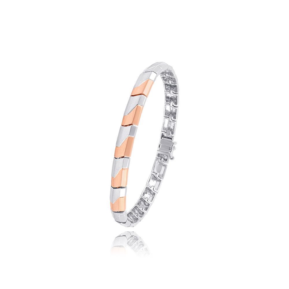 Stylish Textured Platinum Bracelet-Shop By Gender-PBR25S04