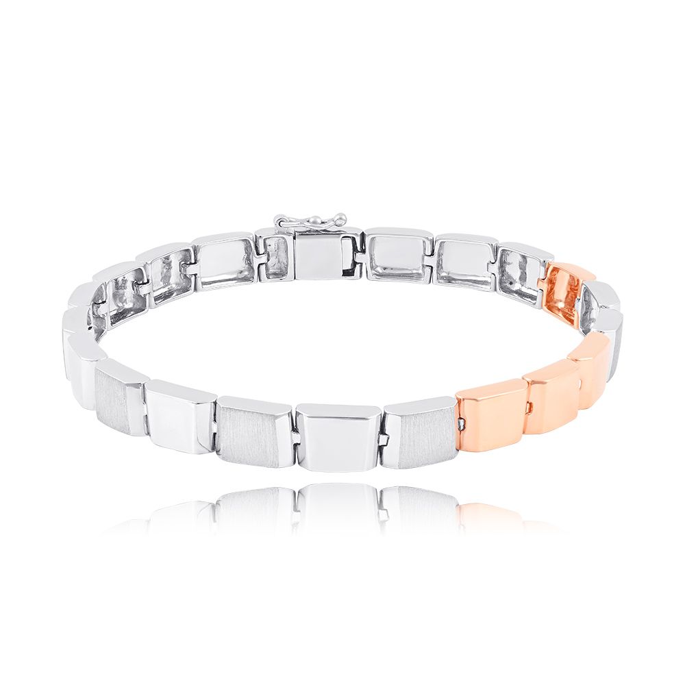 Modern Textured Platinum Bracelet-Shop By Gender-PBR25S05