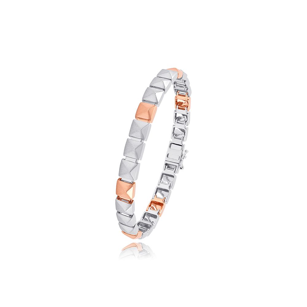 Geometric Platinum Flexi Bracelet-Shop By Gender-PBR25S09