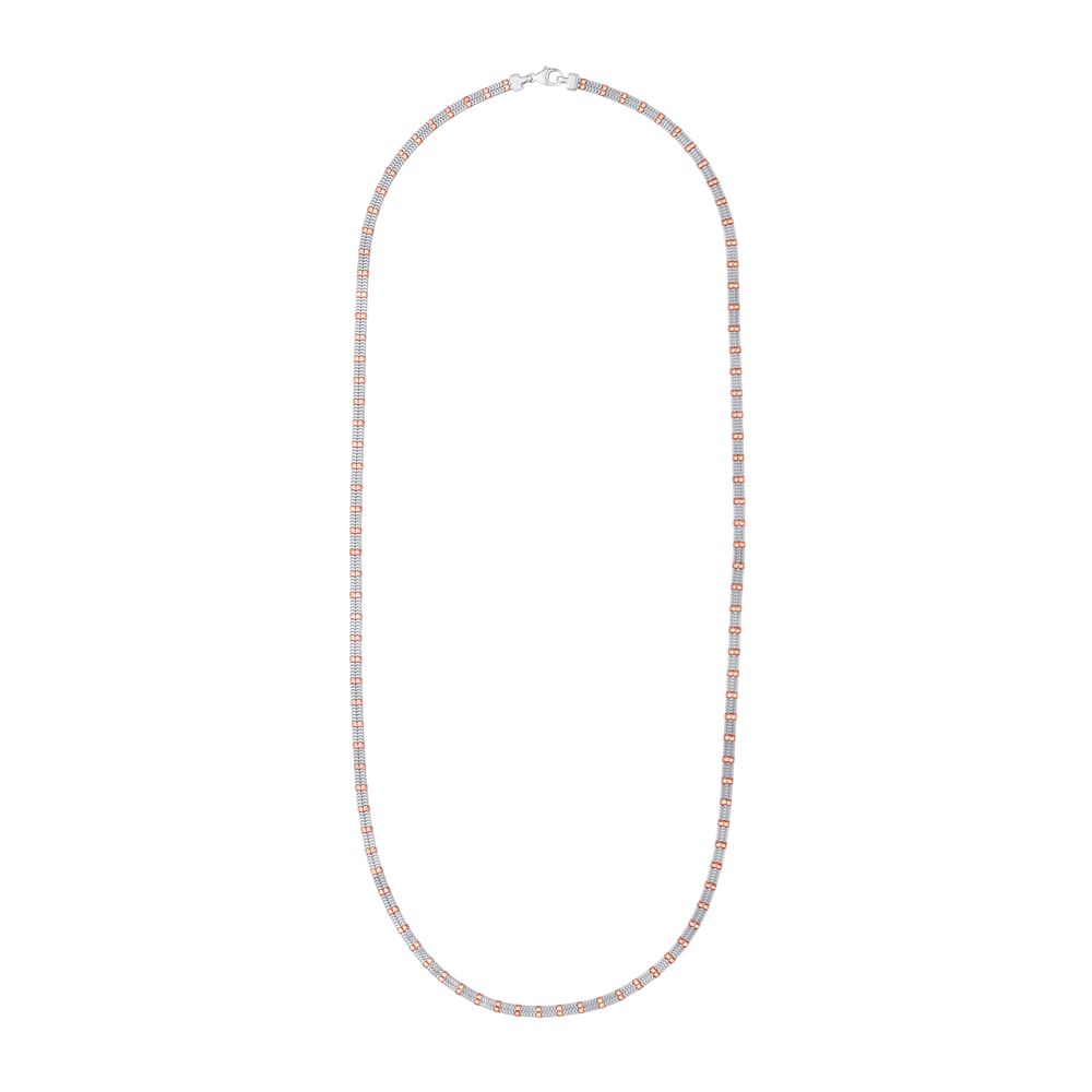 Structured Platinum and Rose Gold Chain for Men-Shop By Gender-PCH21013
