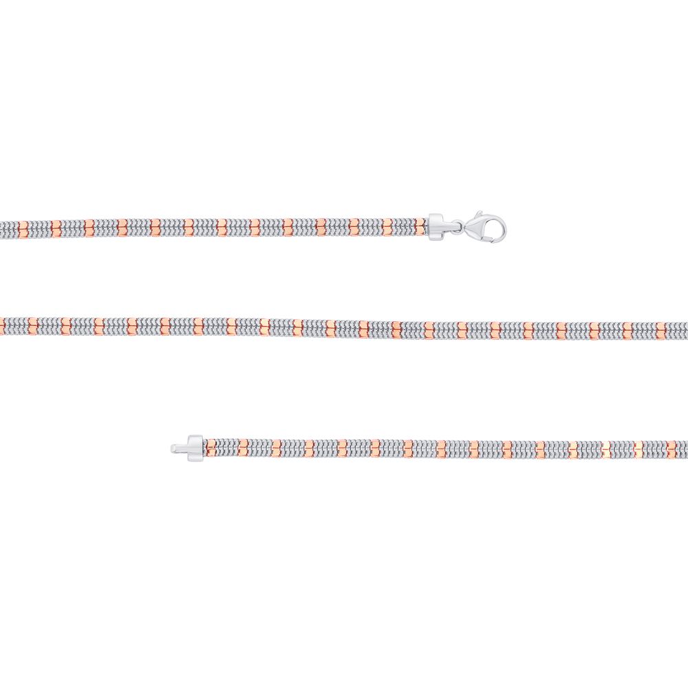 Structured Platinum and Rose Gold Chain for Men-Shop By Gender-PCH21013