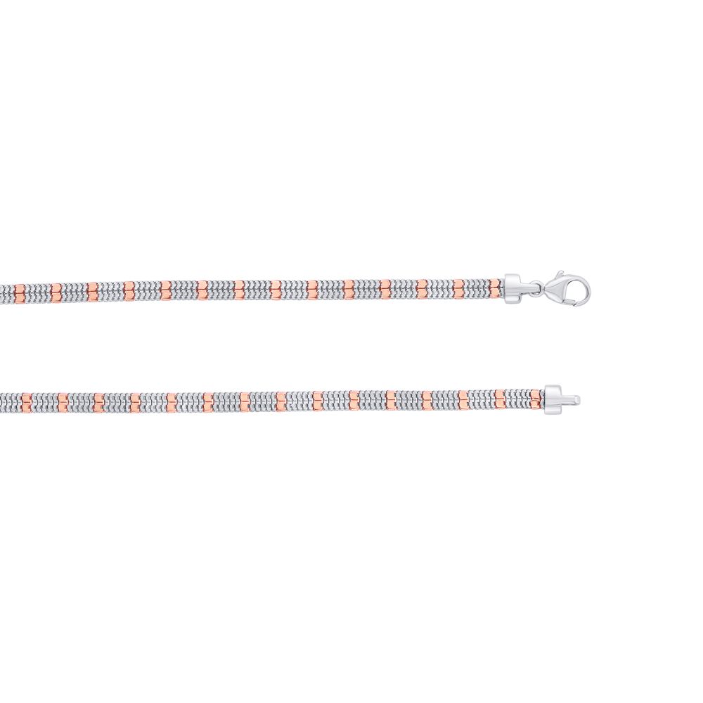 Structured Platinum and Rose Gold Chain for Men-Shop By Gender-PCH21013