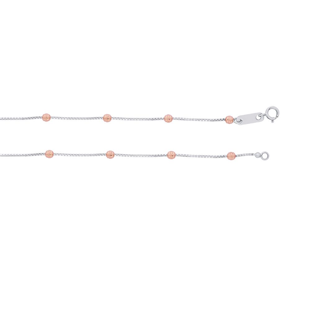 Beaded 950Pt Platinum and Rose Gold Chain-Shop By Gender-PCH22001