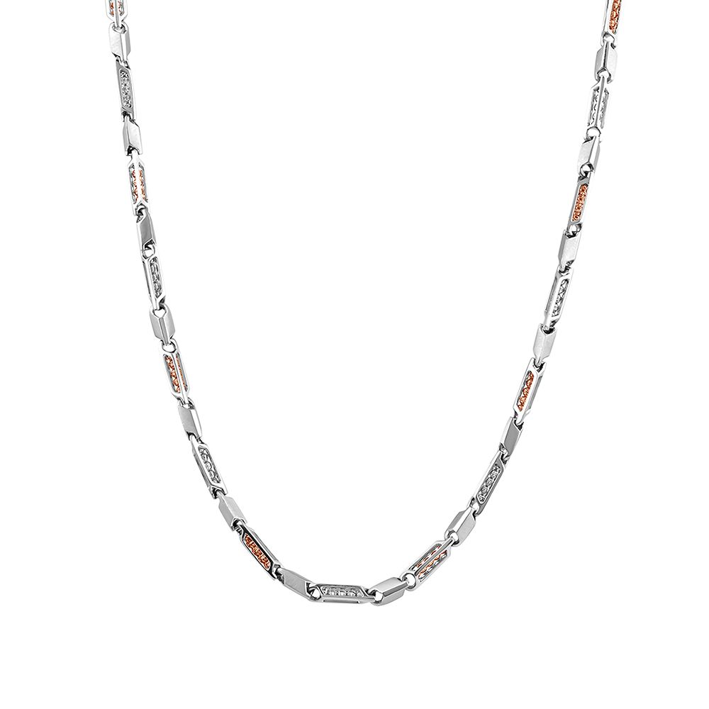Statement Dual Metal Platinum Chain For Men-Chains-PCH23012