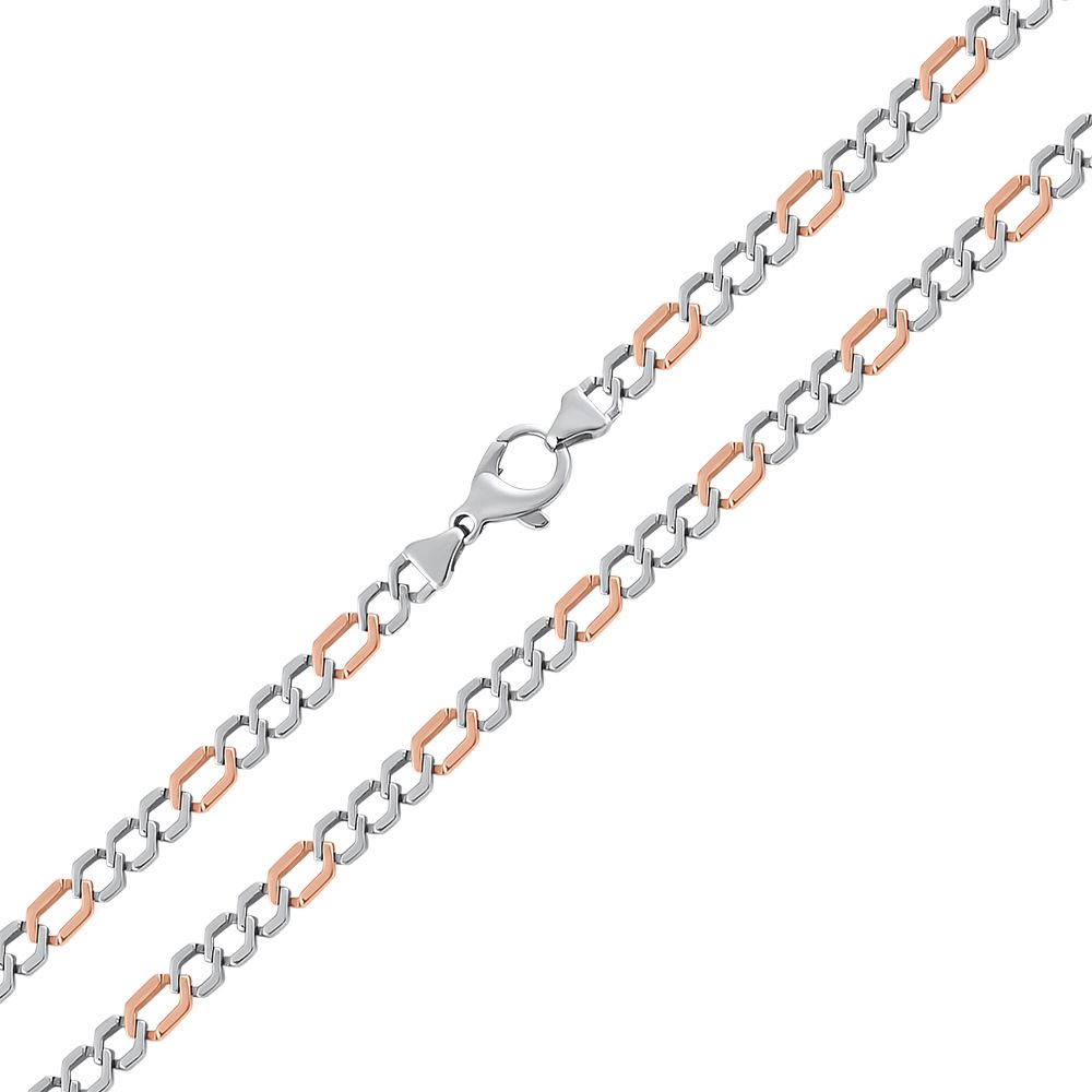 Bold Dual Metal Platinum Chain For Men-Chains-PCH23013