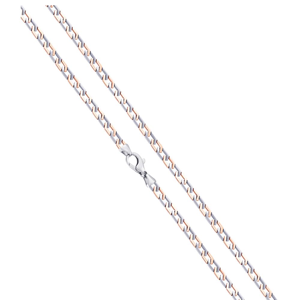 Link Dual Toned Platinum Chain For Men-Chains-PCH23014