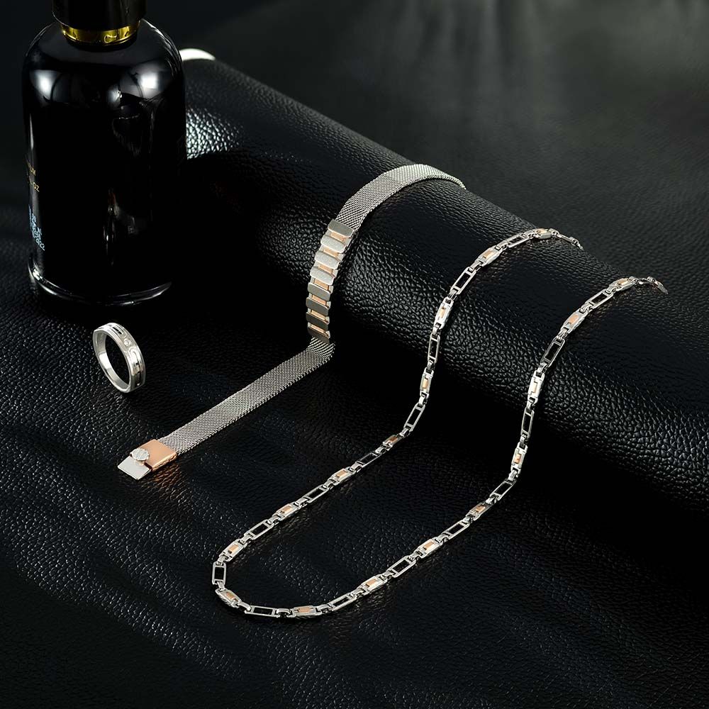 Statement Geometric Mens Groom Set-Platinum-OBX23023-D000O0D