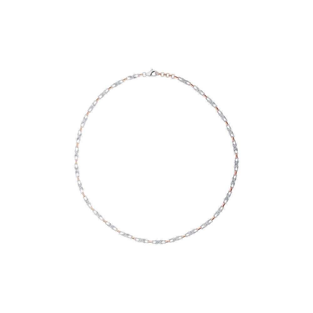 Contemporary Platinum and Rosegold Mens Chain -Platinum-PCH23Y03