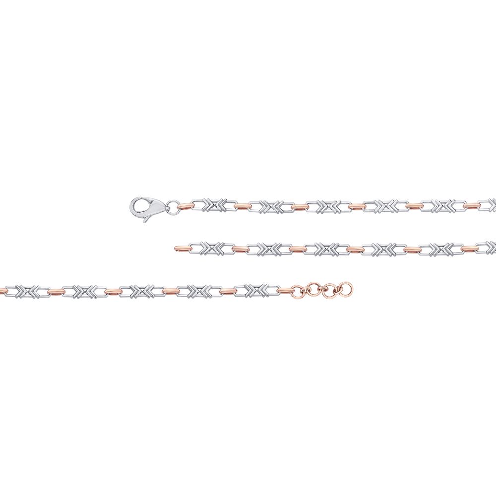 Contemporary Platinum and Rosegold Mens Chain -Platinum-PCH23Y03