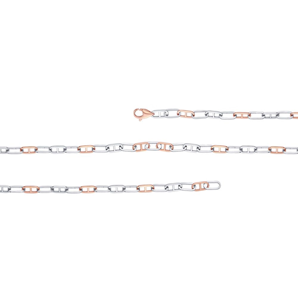 Simple Dual Metal Mens Chain-Chains-PCH23Y07