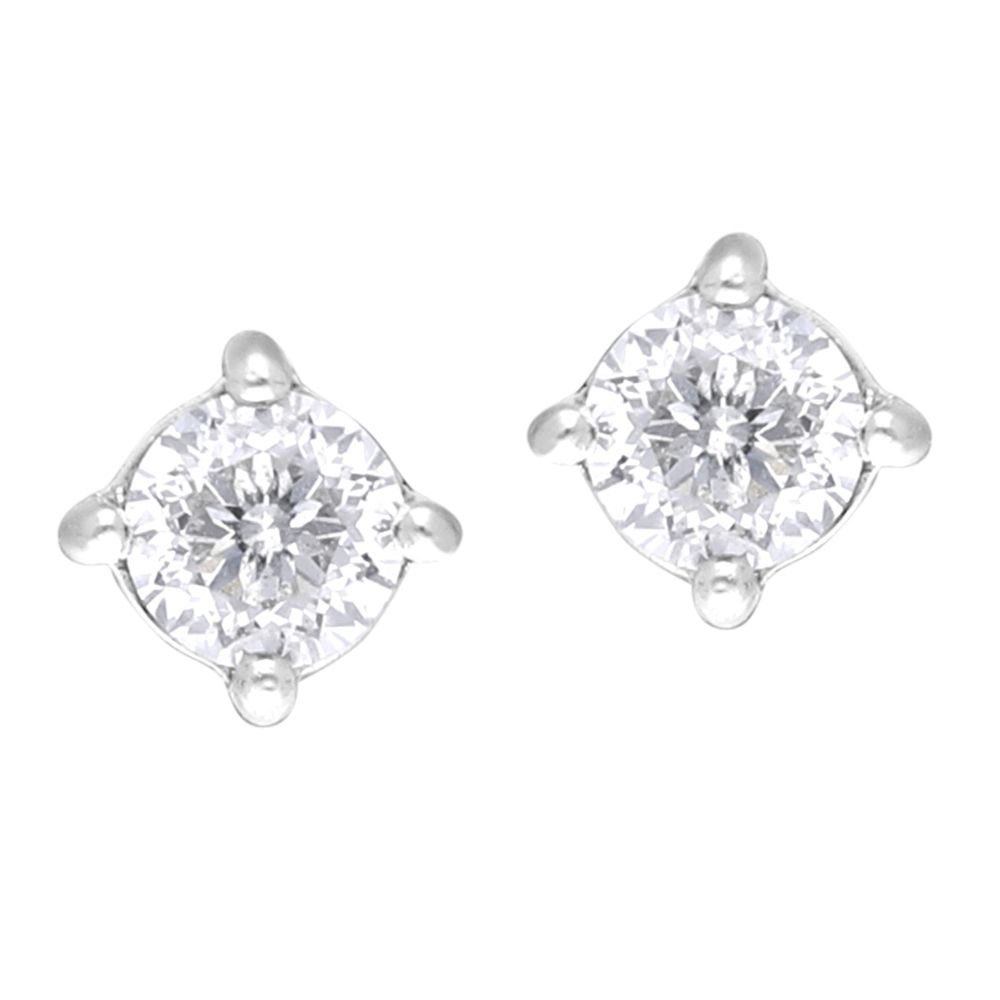 Classic Platinum Diamond Stud Earrings-Earrings-PER17004-A300P0D