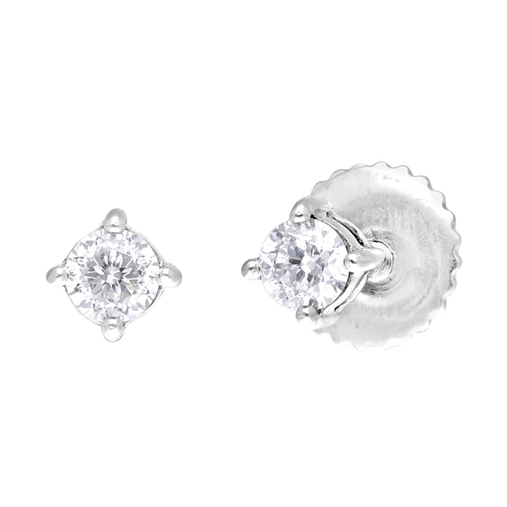 Classic Platinum Diamond Stud Earrings-Earrings-PER17004-A300P0D