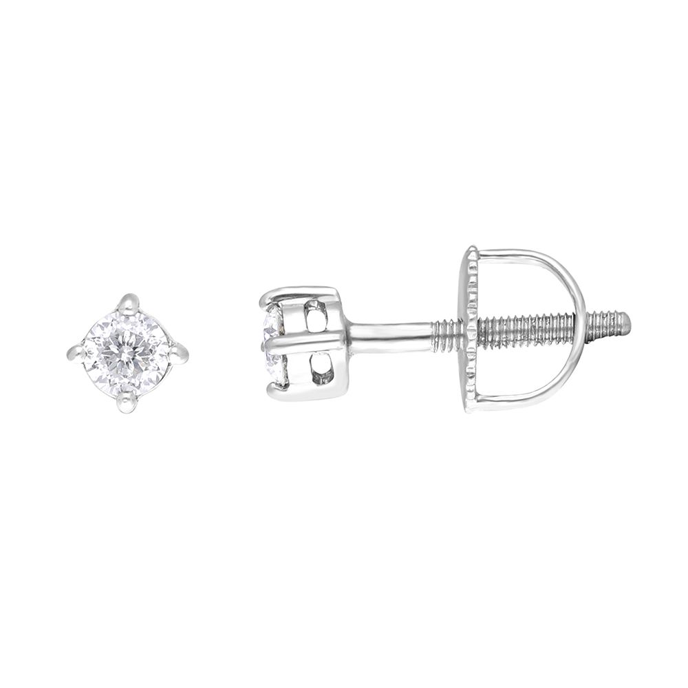 Classic Platinum Diamond Stud Earrings-Earrings-PER17004-A300P0D