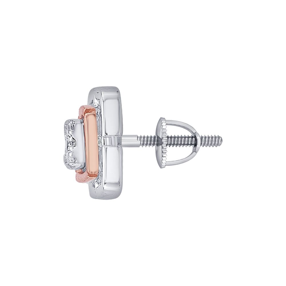 Square Design Diamond Studs-Platinum-PER23I03-D300O0D