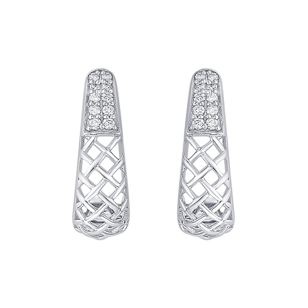 Dazzling Geometric Diamond Earrings-Platinum-PER23I04-D300P0D