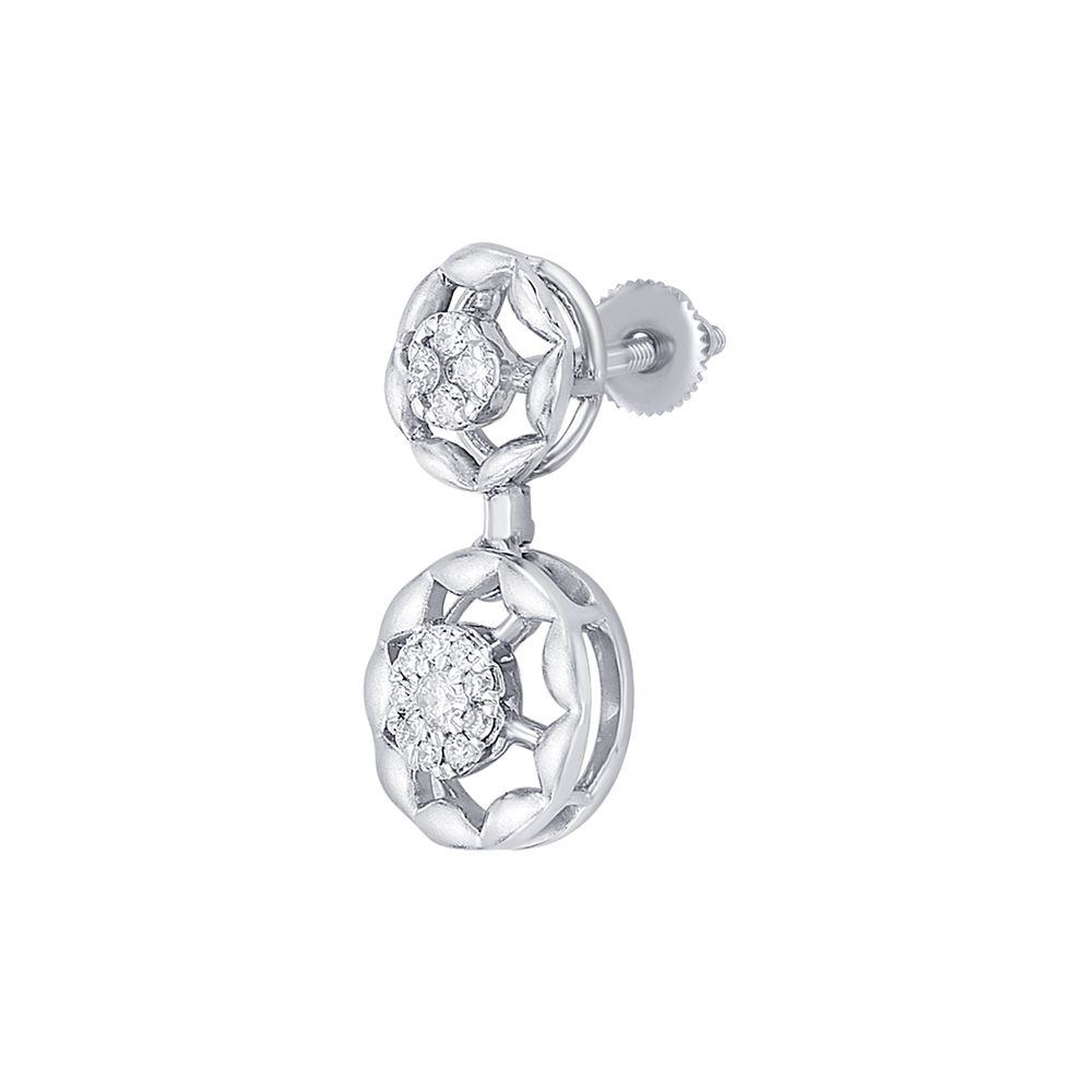 Gleaming Drop Design Diamond Earrings-Platinum-PER23I05-D300P0D